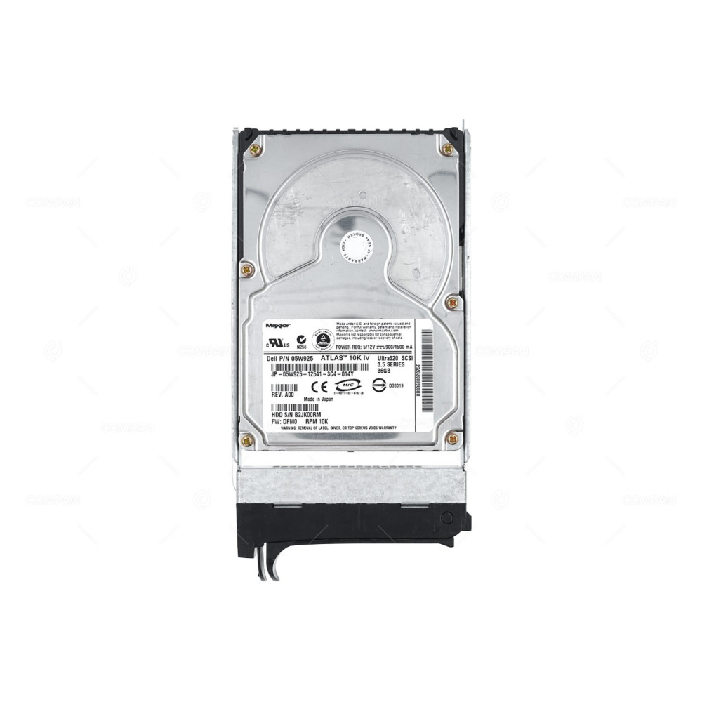 5W925 DELL HARD DRIVE 36GB 10K U320 3.5 SCSI HOT-SWAP