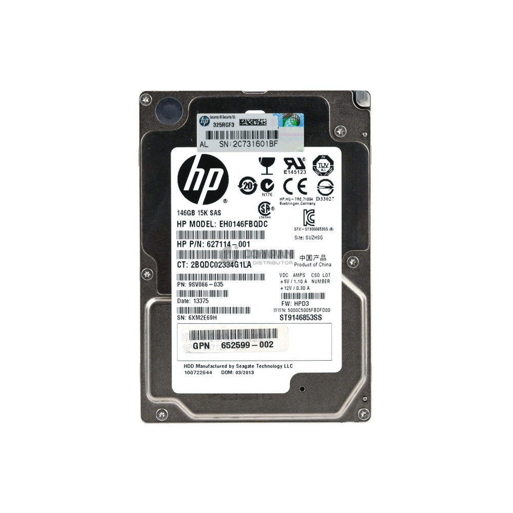 627114-001 HP HARD DRIVE 146GB 15K 6G 2.5 SFF SAS HOT-SWAP