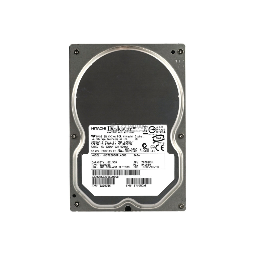 HDS728080PLA380 HITACHI HDD 80GB 7.2K 3.5" LFF SATA 1.5G