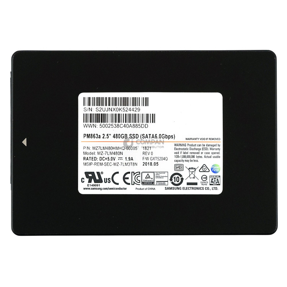 MZ-7LM480N SAMSUNG  HARD DRIVE 480GB 6G SATA 2.5 SFF  PM863A SSD