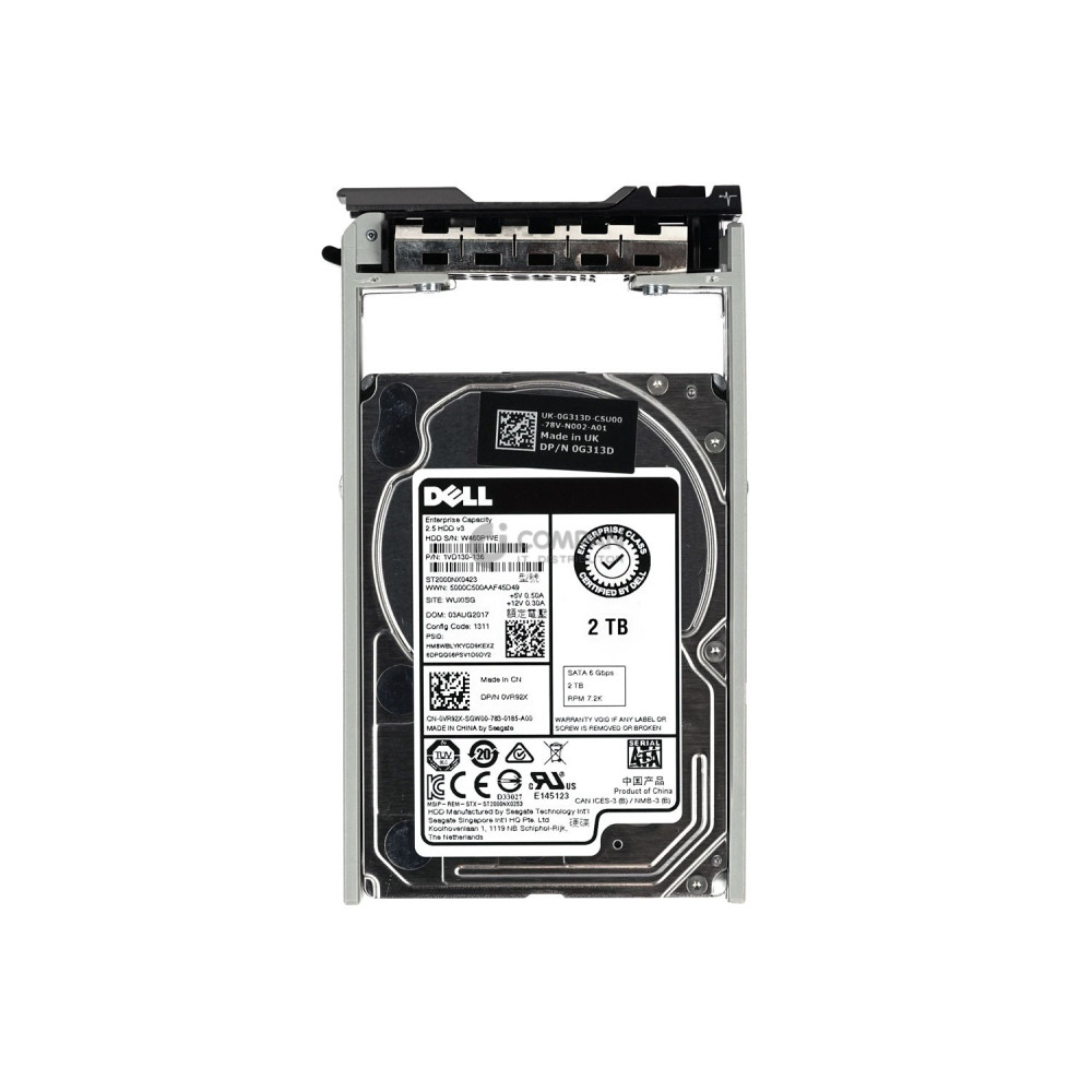 VR92X DELL HARD DRIVE 2TB 7.2K 6G 2.5 SFF SATA