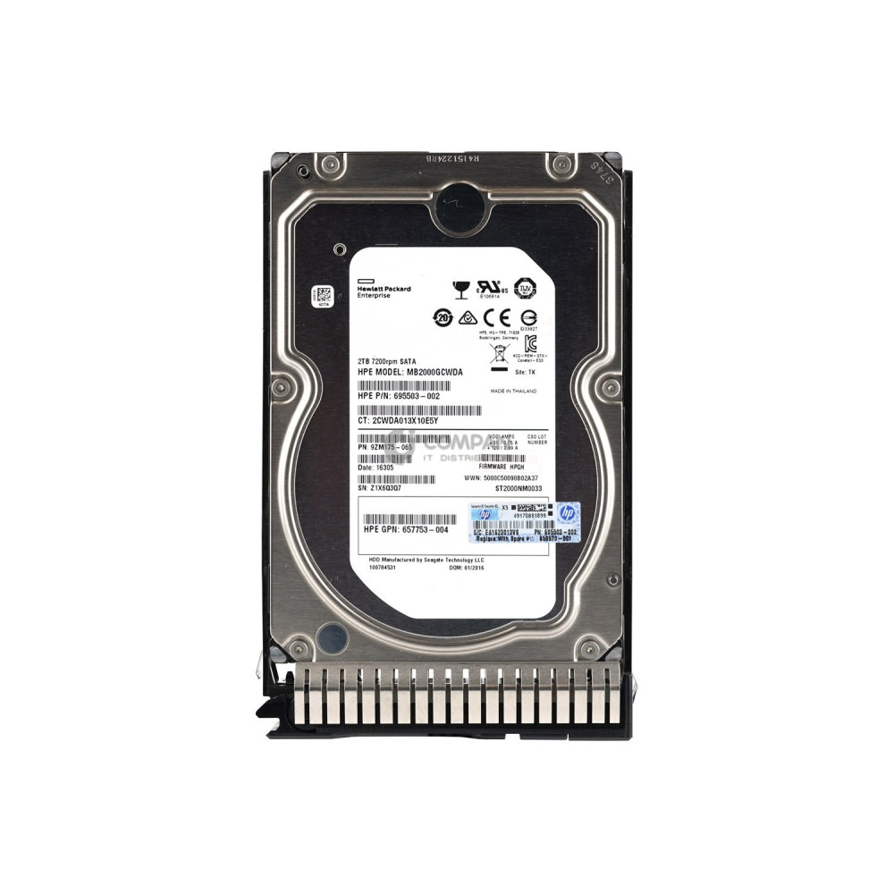 659570-001 HP HARD DRIVE 2TB 7.2K 6G 3.5 LFF SATA NON-HOT PLUG