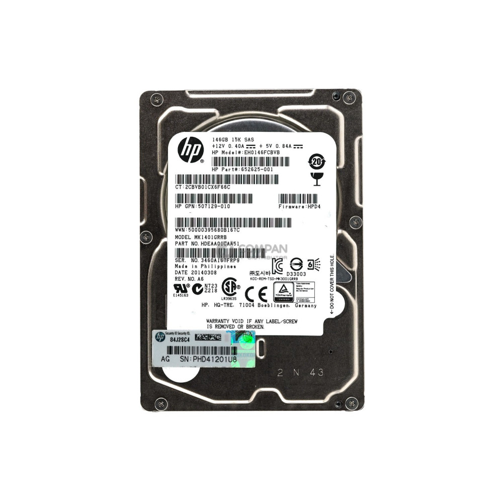 652625-001 HP HARD DRIVE 146GB 15K 2.5 SFF SAS