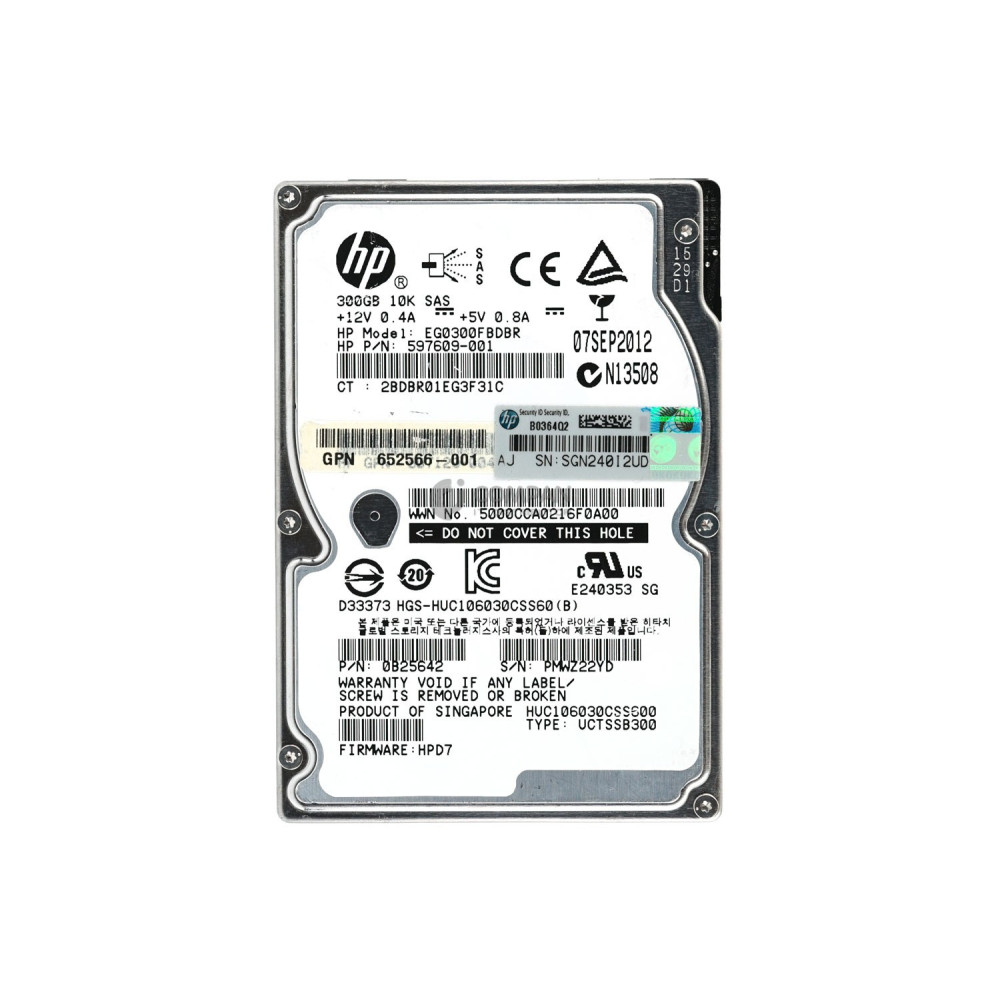 597609-001 HP HDD 300GB  10K  SAS 6G  2.5" SFF
