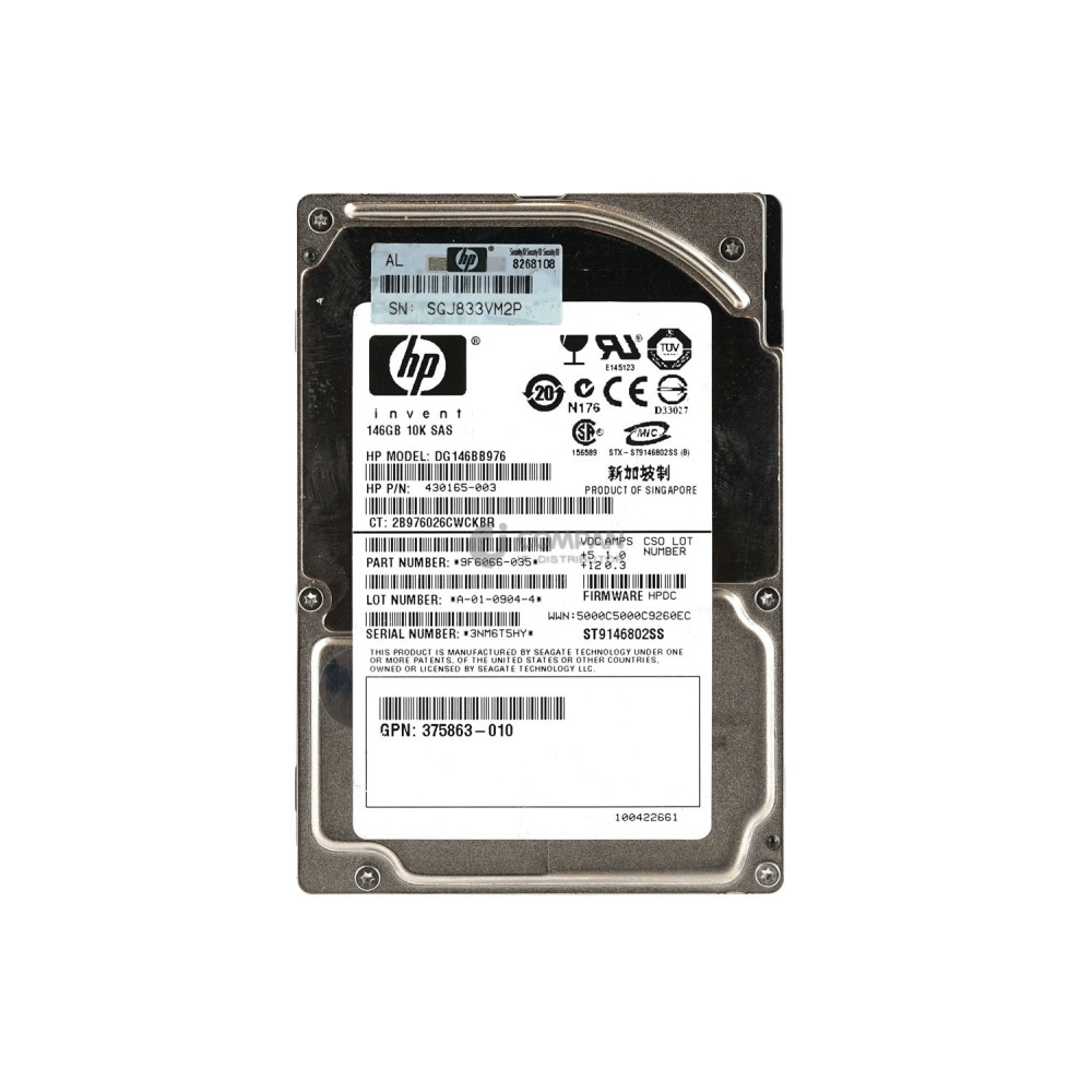 430165-003 HP HARD DRIVE 146GB 10K SFF SAS