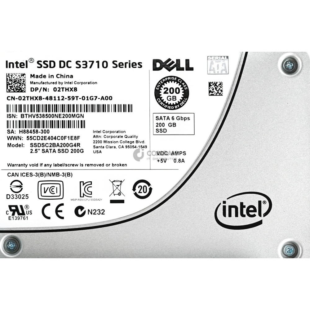 2THX8 DELL SSD 200GB SATA 6G 3.5" LFF