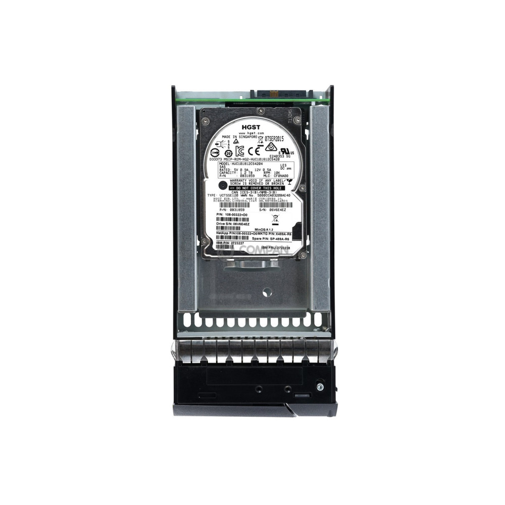 X489A-R6 NETAPP 1.2TB 10K 6G SAS 2.5 SFF IN 3.5 HOT-SWAP FOR DS4246 SP-489A-R6, 108-00322-D0, HUC101812CS4204