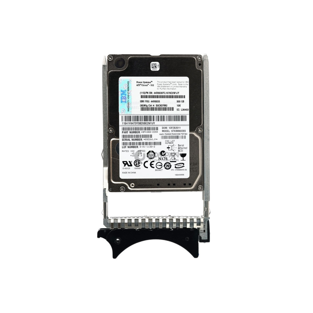 44V6833 IBM HARD DRIVE 300GB 10K SAS 6G 2.5 SFF P SERIES ST9300603SS, 9FK066-039