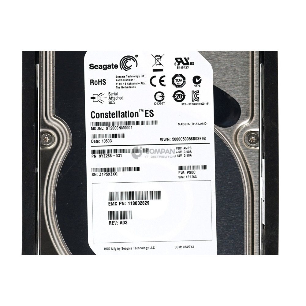 005049497 EMC HDD 2TB 7.2K SAS 6G 3.5" LFF