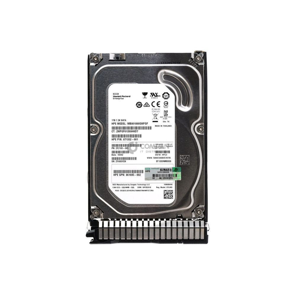 862128-001 HP HARD DRIVE 1TB 7.2K 6G 3.5 LFF SATA DS 861691-B21