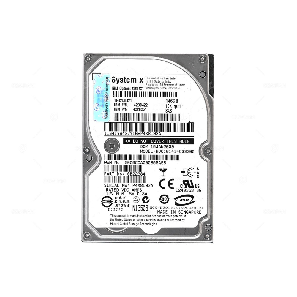 42D0422 IBM HARD DRIVE 146GB 10K 2.5 SFF SAS 42C0251, 42D0421