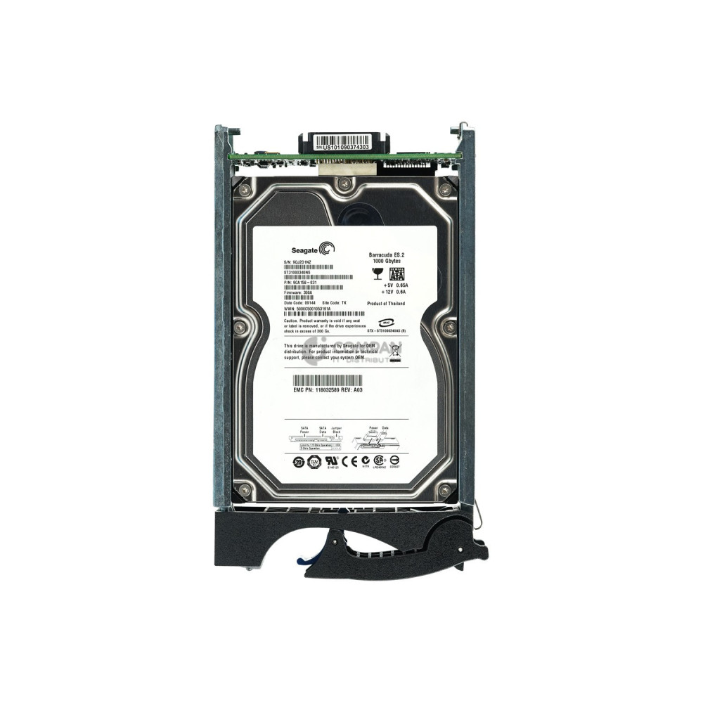 005048829 EMC HARD DRIVE 1TB 7.2K 3G 3.5 LFF 520BPS SATA II 118032589B A03, ST31000340NS