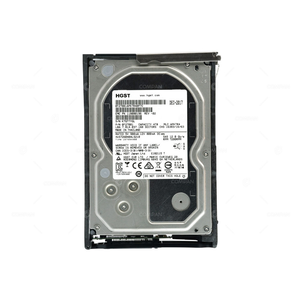 005051836 EMC HDD 4TB 7.2K SAS 12G 3.5" LFF FOR DATADOMAIN DS60