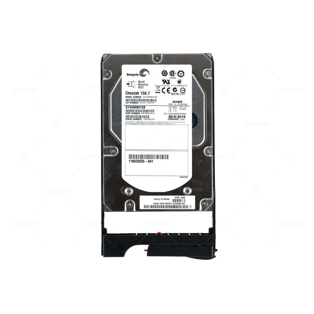 005048957 EMC HARD DRIVE 450GB 15K 3G 3.5 LFF SAS FOR AX4 118032655-A01, ST3450857SS, 0F942P, F942P