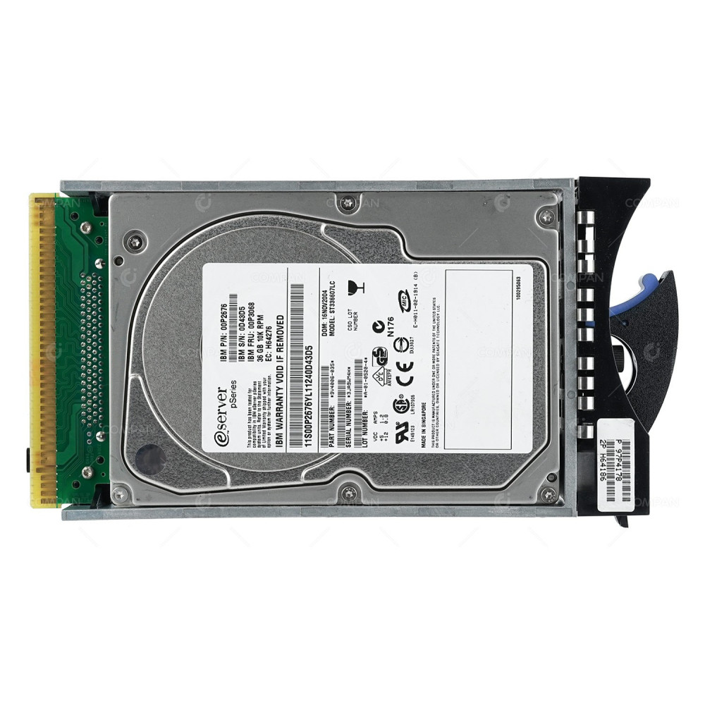 00P3068 IBM 36,4GB U320 SCSI 10K 3.5 LFF HARD DRIVE FOR PSERIES POWER5 00P2676