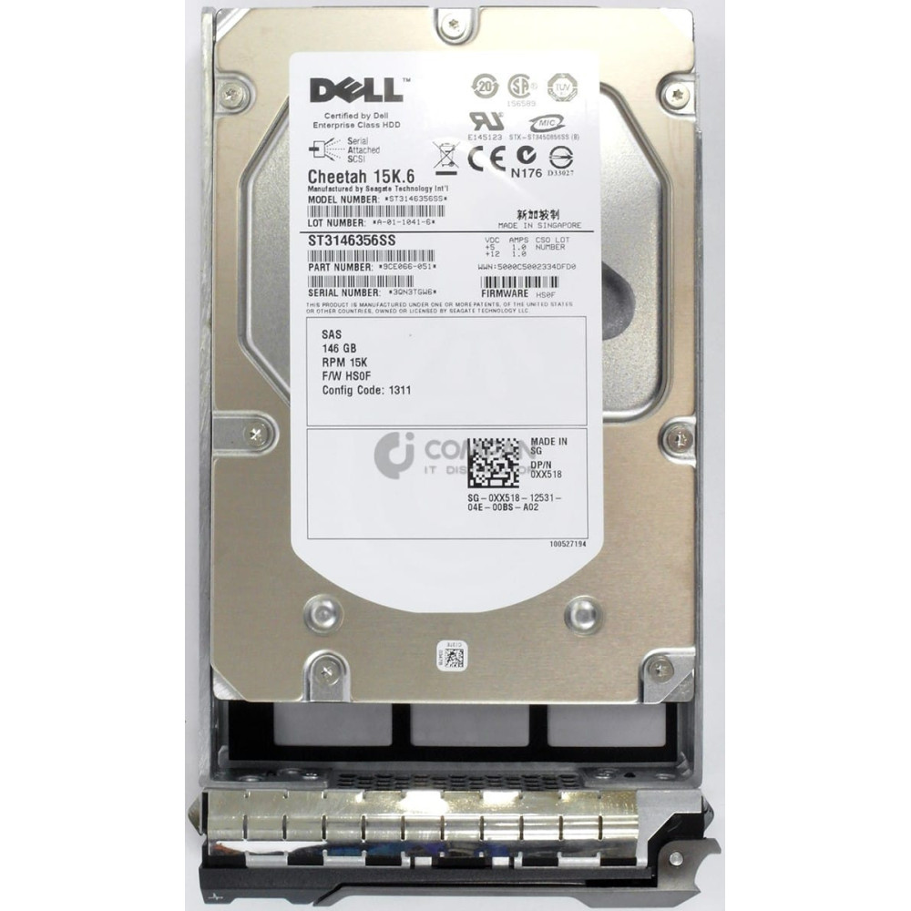 XX518 DELL 146G 15K 3G SAS 3.5 LFF HOT-SWAP 0XX518, ST3146356SS
