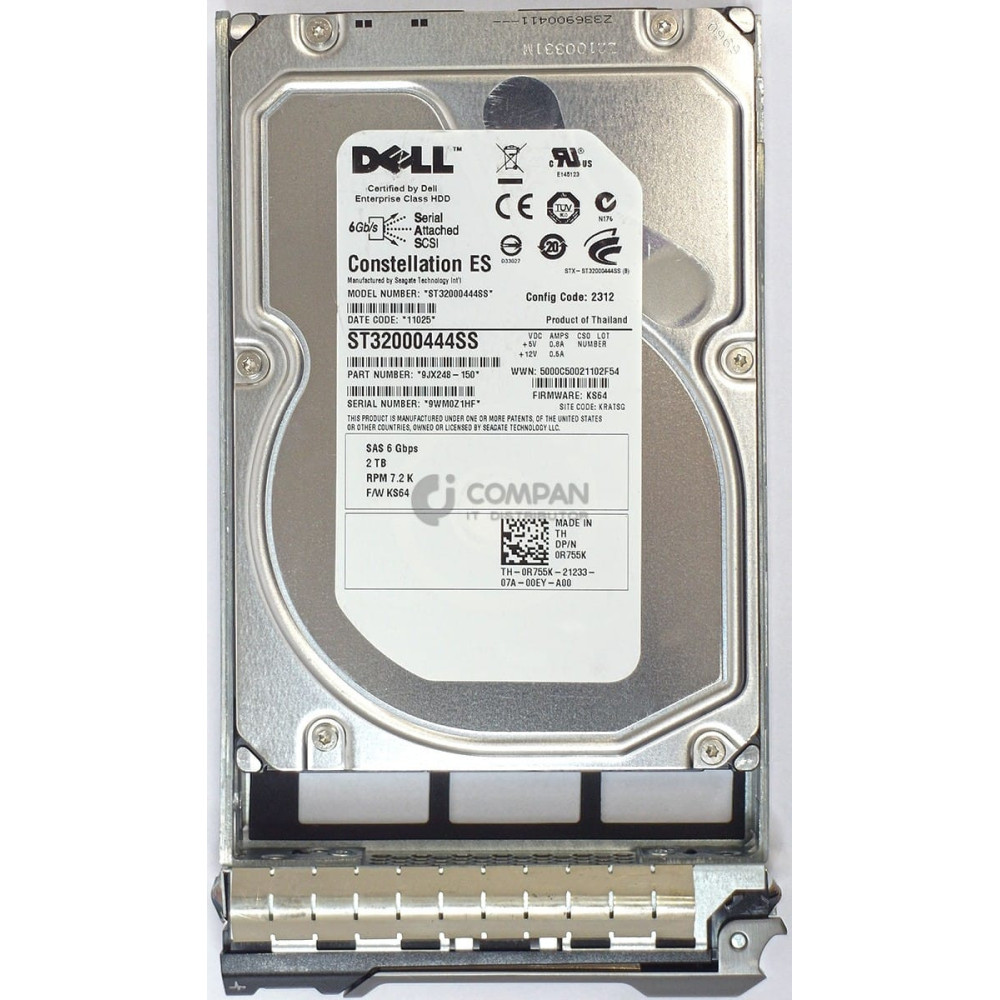 R755K DELL 2TB 7.2K 6G NL-SAS 3.5 LFF HOT-SWAP R 0R755K,ST32000444SS