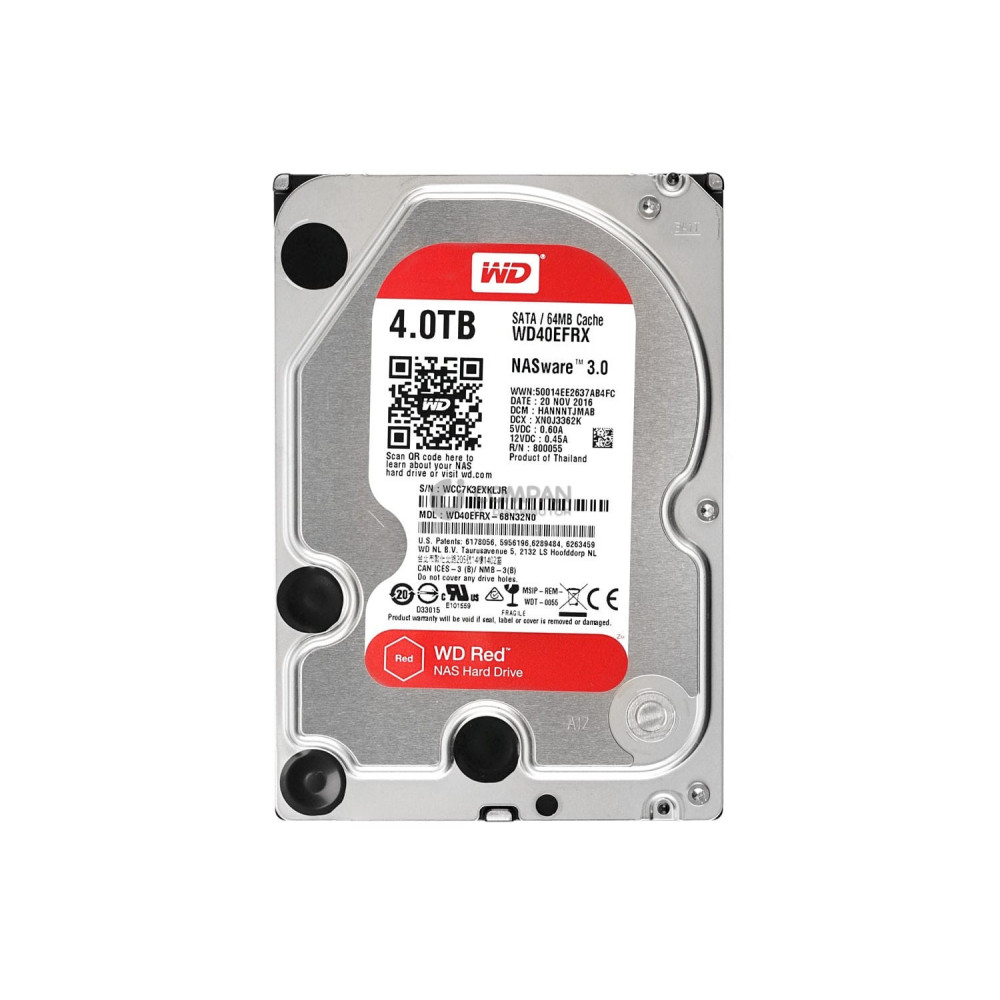 WD40EFRX WD RED NAS HDD 4TB / 5.4K / 6G SATA /64MB CACHE 3,5" LFF NASWARE 3.0