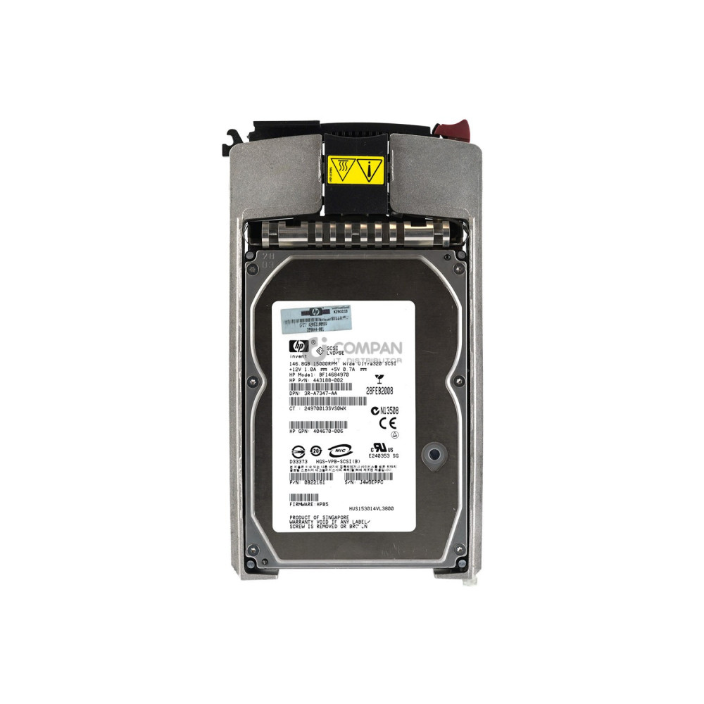 347779-001 HP HARD DRIVE 146GB 15K U320 SCSI 3.5 LFF HOT-SWAP 347708-B22, 443188-002, BF14684970,