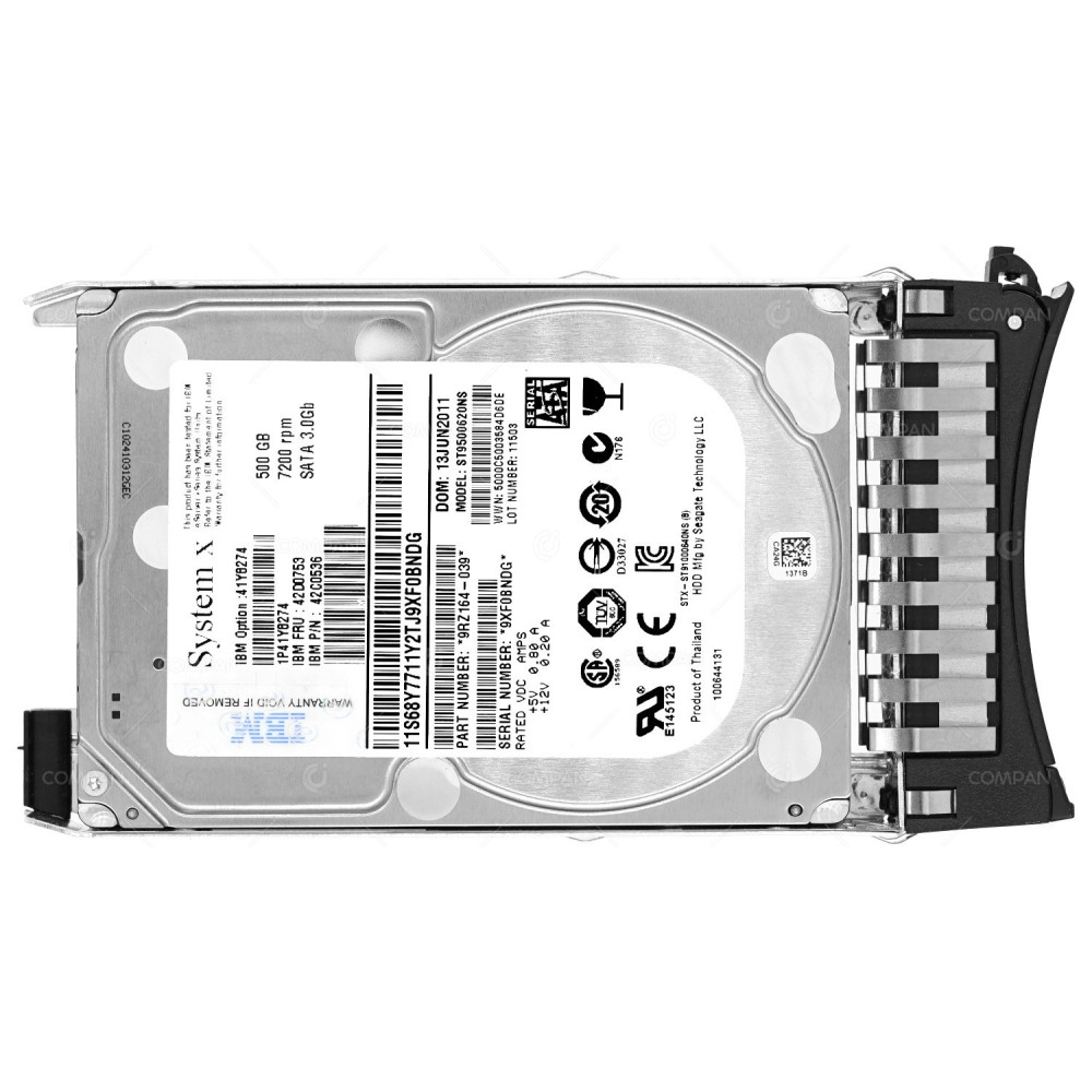 42D0753 IBM 500GB 7.2K 6G 2.5 SAS SFF HOT-SWAP HDD 42D0755