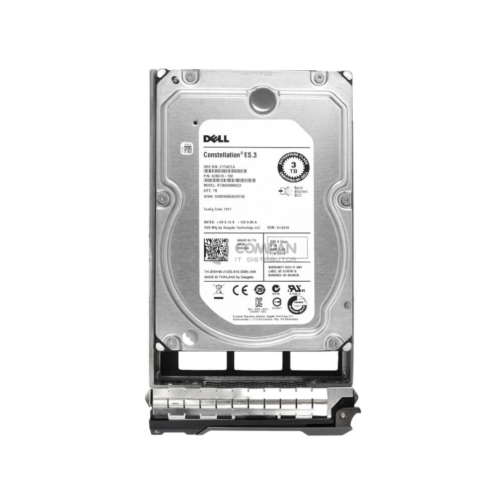 55H49 DELL 3TB 7.2K 6G 3.5 SAS LFF HOT-SWAP R HDD 055H49