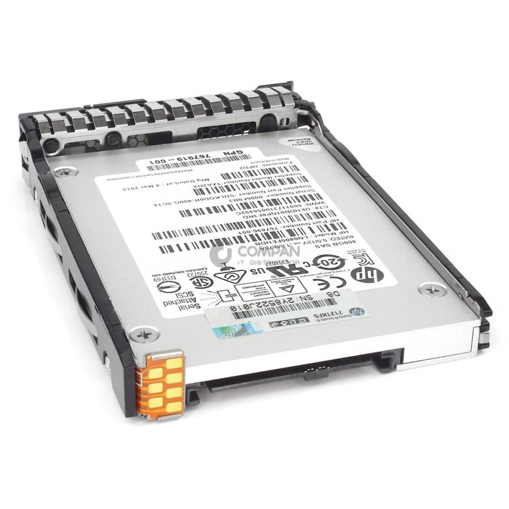 768268-001 HP 400GB 6G SC EL SAS SSD 2.5 SFF HOT-SWAP 767896-001