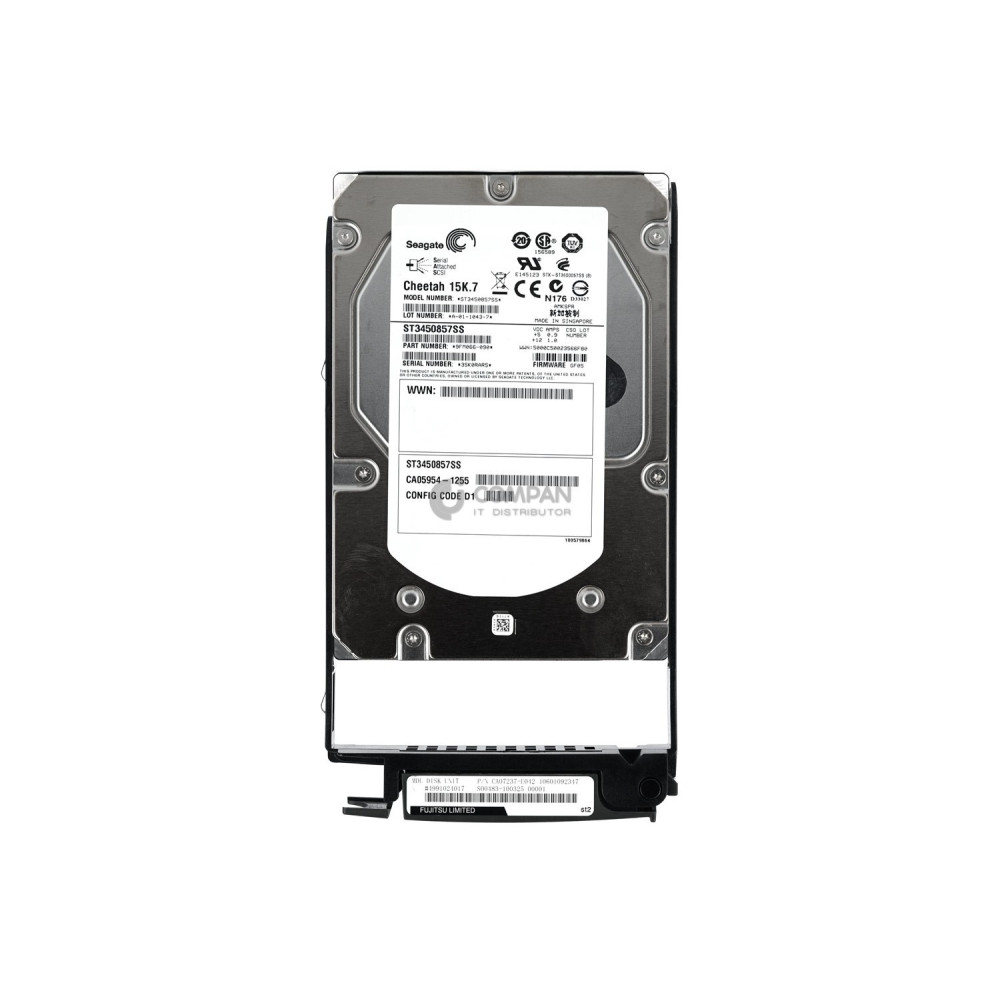 CA07237-E042 FUJITSU HARD DRIVE 450GB 15K 6G SAS 3.5 LFF HOT-SWAP FOR ETERNUS DX80 CA05954-1255,  ST3450857SS