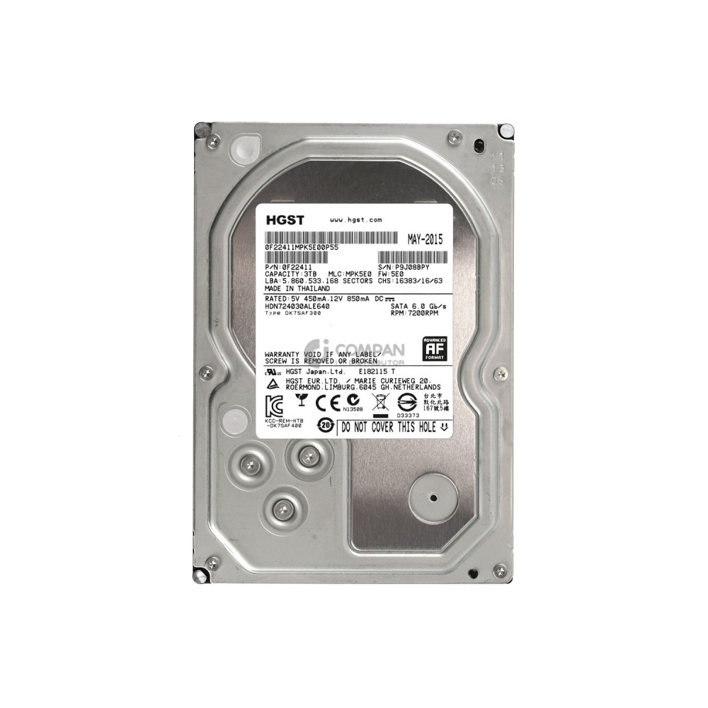HDN724030ALE640 HITACHI 3TB 7.2K 6G 3.5 LFF SATA 64MB CACHE HDD -