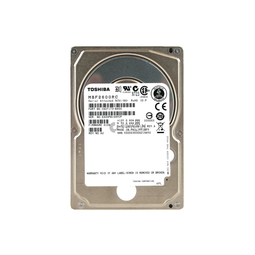 MBF2600RC TOSHIBA HARD DRIVE 600GB 10K 6G 2.5 SAS CA07173-B400