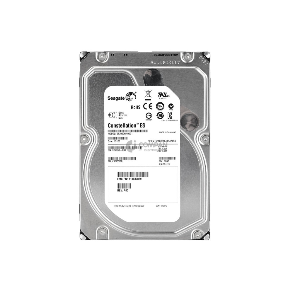 ST2000NM0001 EMC 2TB 7.2K 6G SAS 3.5 LFF HOT-SWAP FOR VNX3100 -