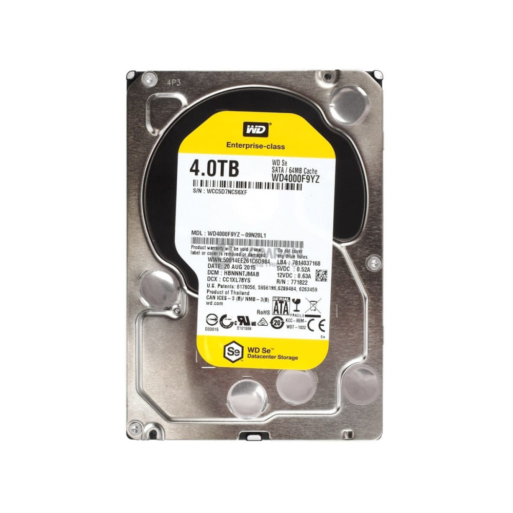 WD4000F9YZ WD 4TB 7.2K 6G 3.5 SATA LFF 64MB CACHE HDD WD4000F9YZ-09N20L1