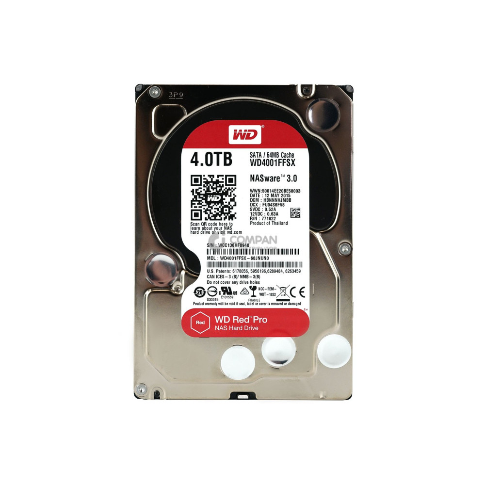 WD4001FFSX WD 4TB 7.2K 6G SATA 64MB CACHE 3.5 LFF -