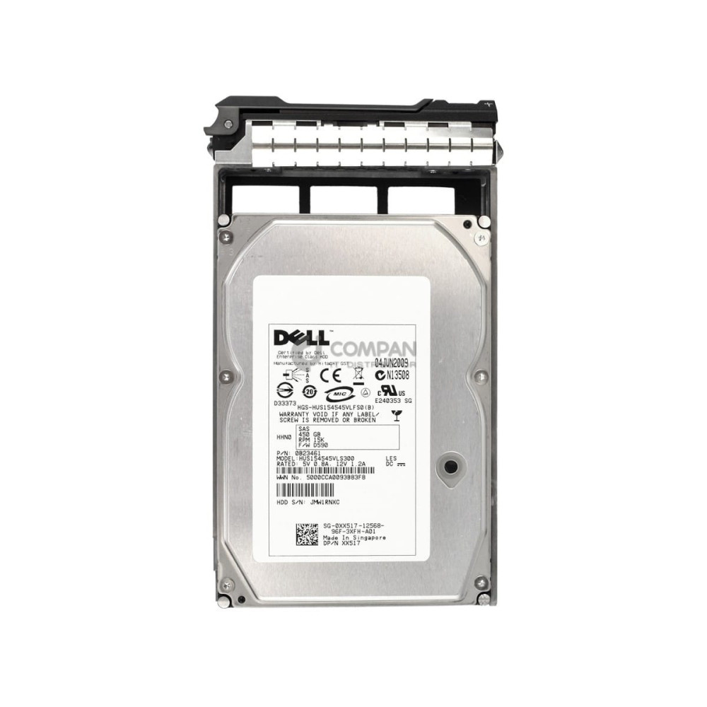 XX517 DELL HARD DRIVE 450GB 15K 6G 3.5 SAS 0XX517