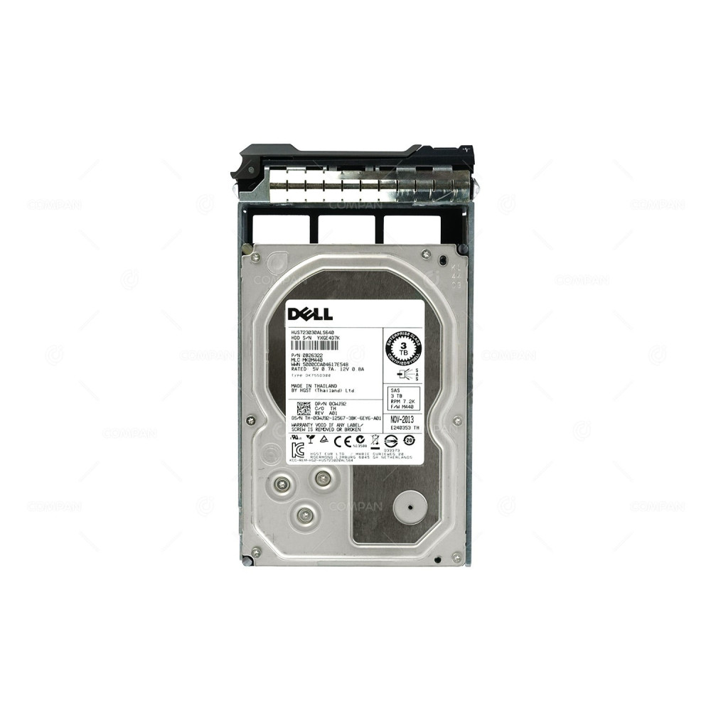 CWJ92 DELL HARD DRIVE 3TB 7.2K 6G  SAS M440 3.5 LFF HOT-SWAP FOR POWEREDGE AND POWERVAULT SERVER