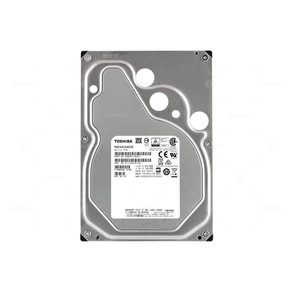 MG04ACA400E TOSHIBA HARD DRIVE 4TB 7.2K 6G 3.5 LFF SATA
