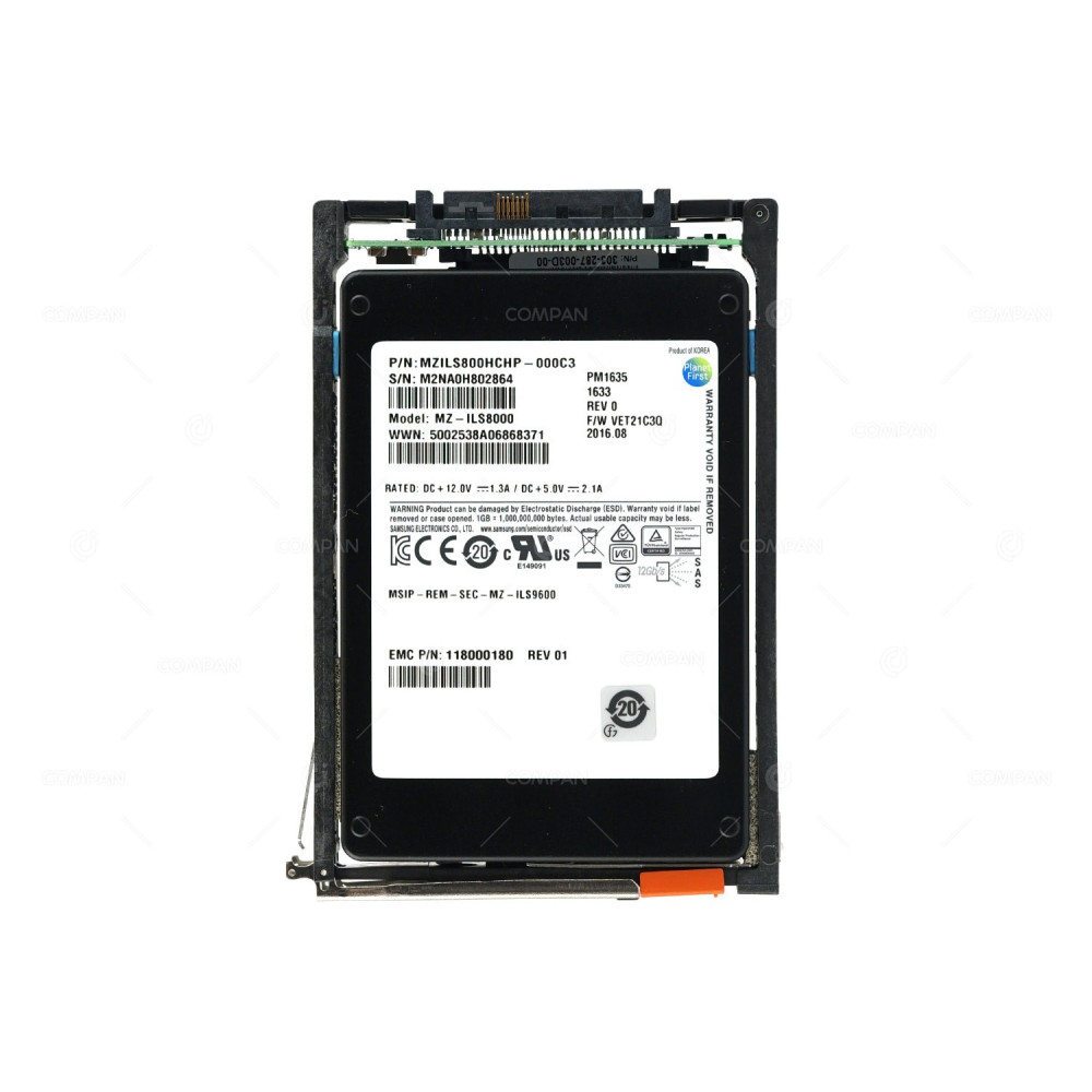 005052157 EMC PM1635  FLASH SSD 800GB SAS 6/12G 2.5" SFF
