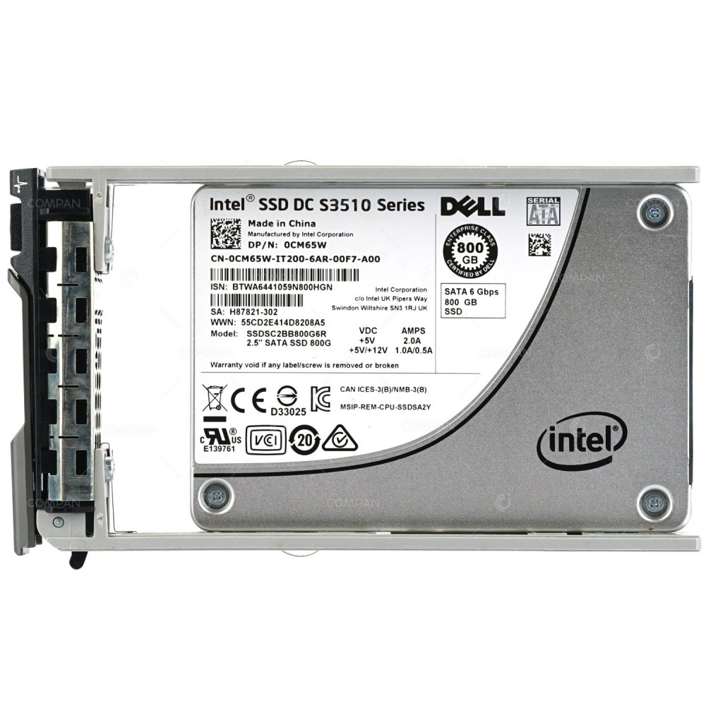 CM65W DELL INTEL SOLID STATE DRIVE 800GB 6GB SATA S3510 SERIES 2.5 SFF SSD G11 G12 G13