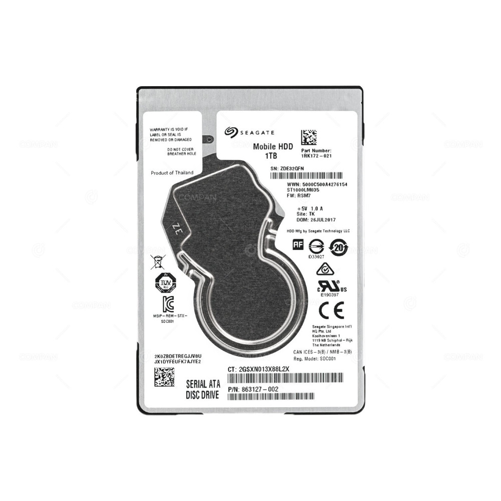 ST1000LM035 SEAGATE HARD DRIVE 1TB 5.4K 6G 2.5 SATA