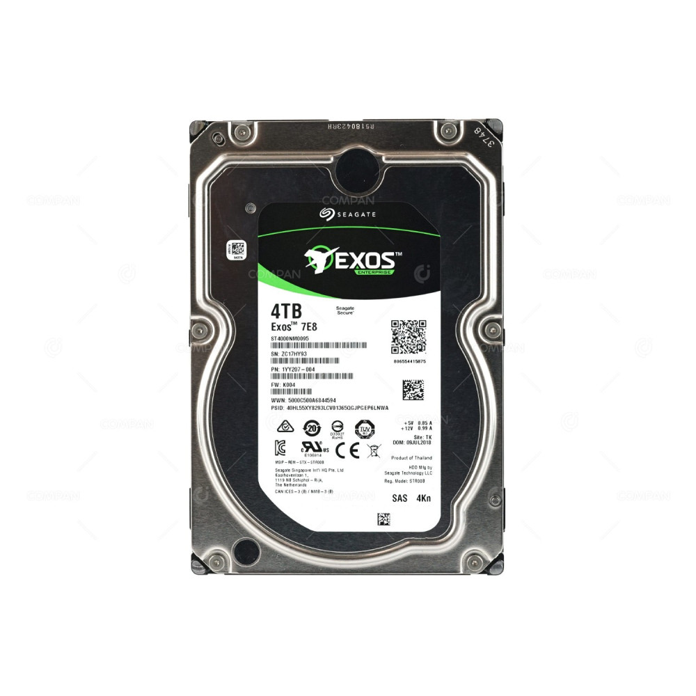 ST4000NM0095 SEAGATE EXOS 4TB 7.2K 12G SAS 3.5 LFF 4KN HARD DRIVE