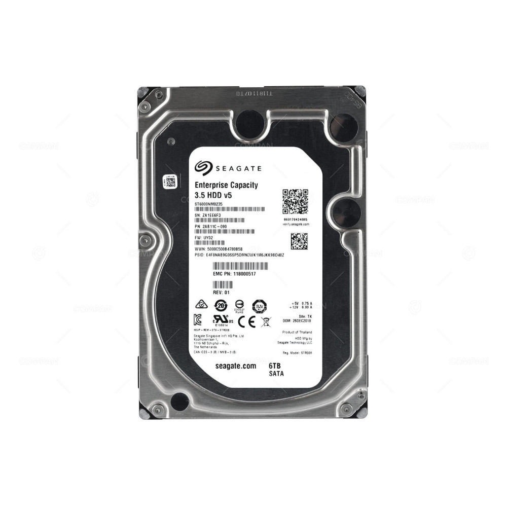 ST6000NM0235 SEAGATE HARD DRIVE  6TB  7.2K 6G 256MB CACHE LFF 3.5 SATA