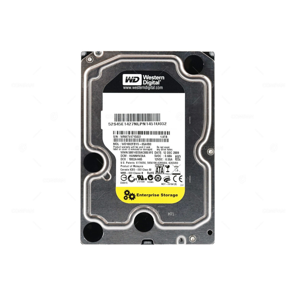 WD1002FBYS WD HDD 1TB 7.2K SATA 3G 3.5" LFF
