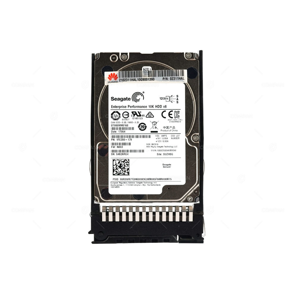 02311HAL HUAWEI HARD DRIVE 900GB 10K 12G SAS 2.5 SFF FOR RH5885H V3 ST900MM0168, 1FE200-179