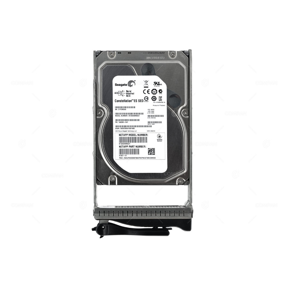 51057-01 NETAPP HARD DRIVE 2TB 7.2K 6G SAS 128MB ES SED 3.5 LFF FOR E2700 ST2000NM0021, 1A9268-041