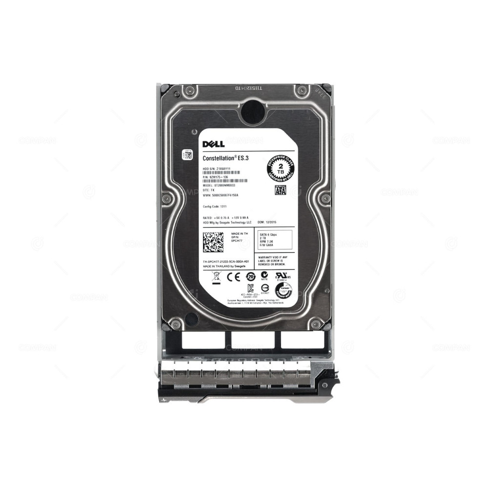 PCH77 DELL HARD DRIVE 2TB 7.2K 6G SATA 3.5 LFF 0PCH77, 9ZM175-136, ST2000NM0033