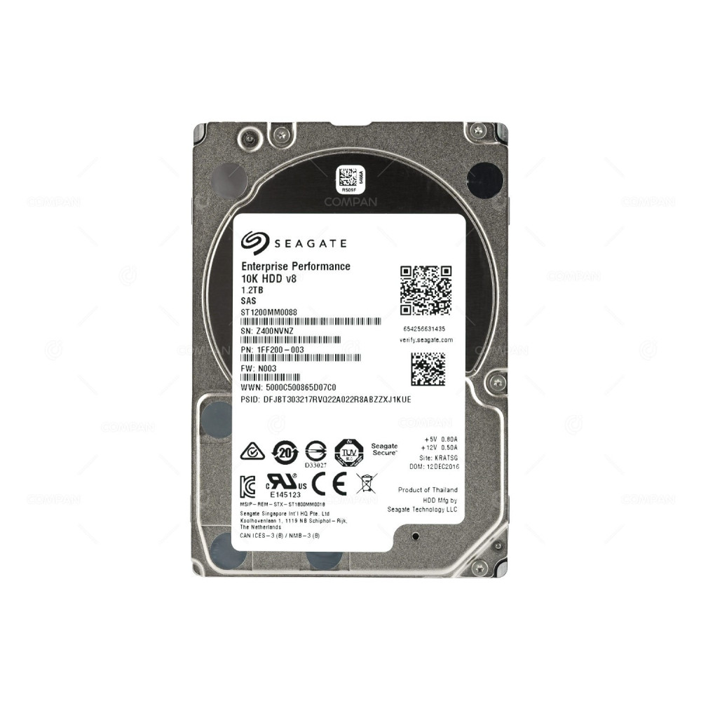 ST1200MM0088 SEAGATE ENTERPRISE PERFORMANCE HARD DRIVE 1.2TB 10K 6G SAS 2.5 SFF HOT-SWAP 1FF200-003