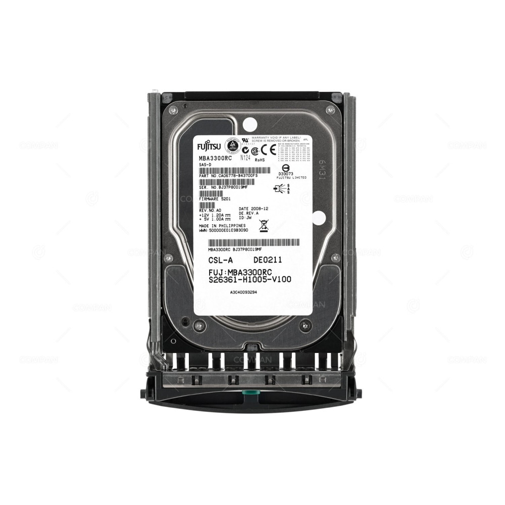 A3C40093294 FUJITSU HARD DRIVE 300GB 15K 3G SAS 3.5 LFF MBA3300RC, CA06778-B43700FS, S26361-H1005-V100