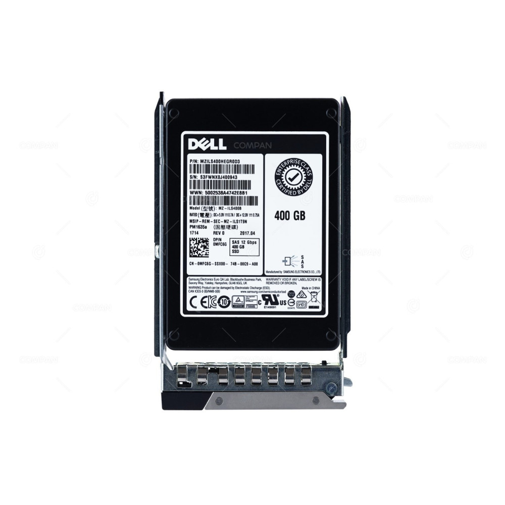 MFC6G DELL SOLID STATE DRIVE 400GB 12G SAS  MU 2.5 SFF SSD G14 0MFC6G, MZILS400HEGR0D3, MZ-ILS400B