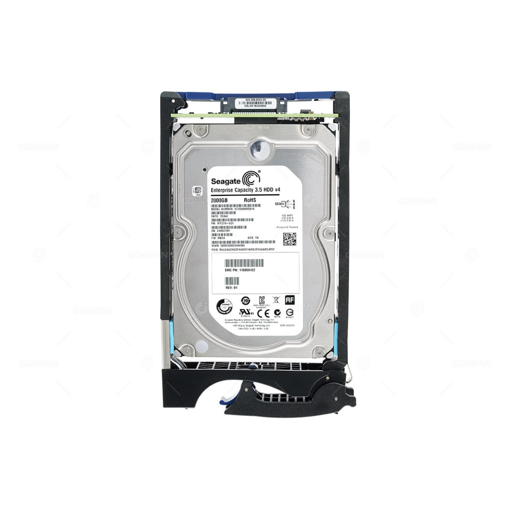 005051613 EMC HARD DRIVE 2TB 6/12G 7.2K SAS 3.5 LFF FOR VNX 118000422, ST2000NM0014
