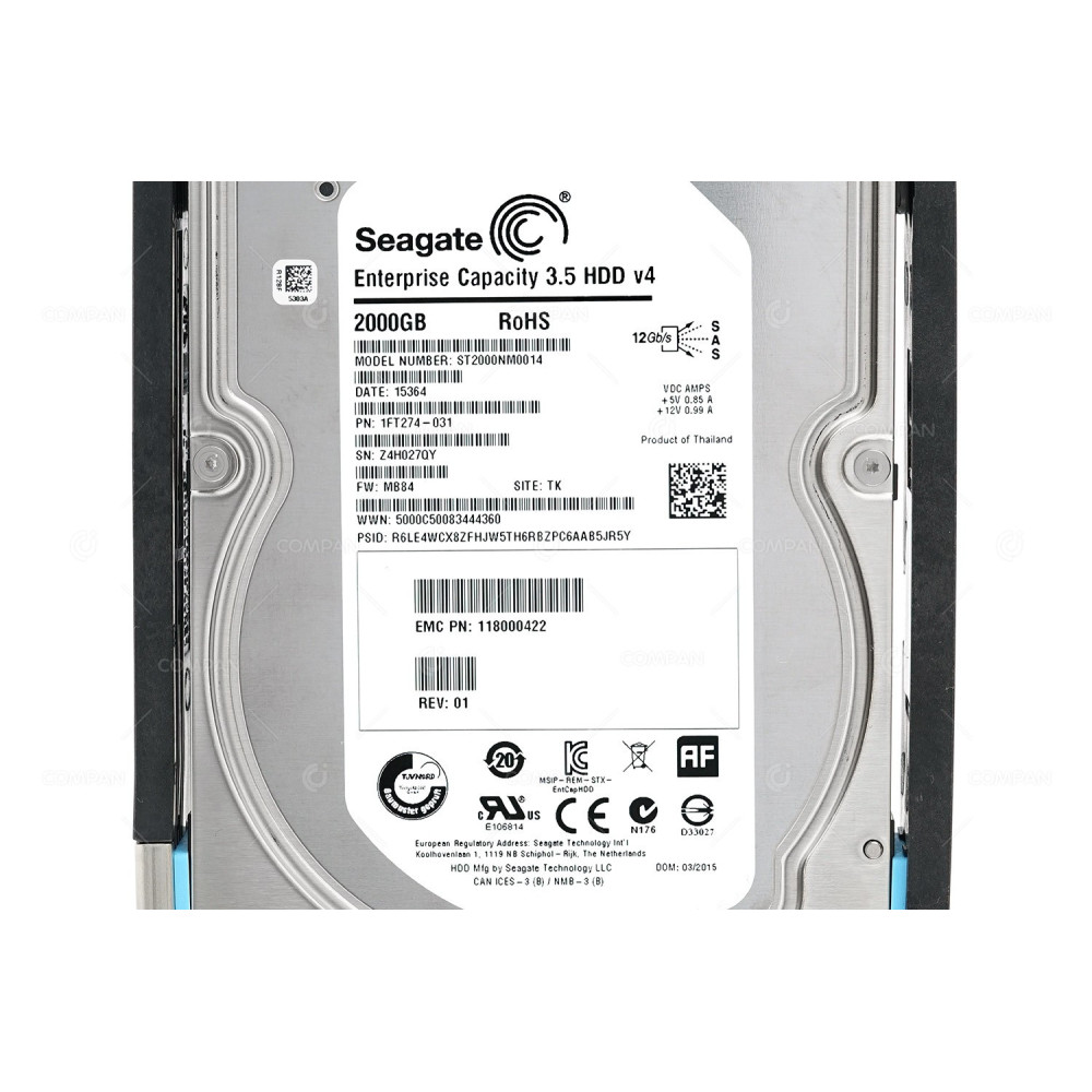 005051613 EMC HDD 2TB 7.2K SAS 6/12G 3.5" LFF FOR EMC VNX