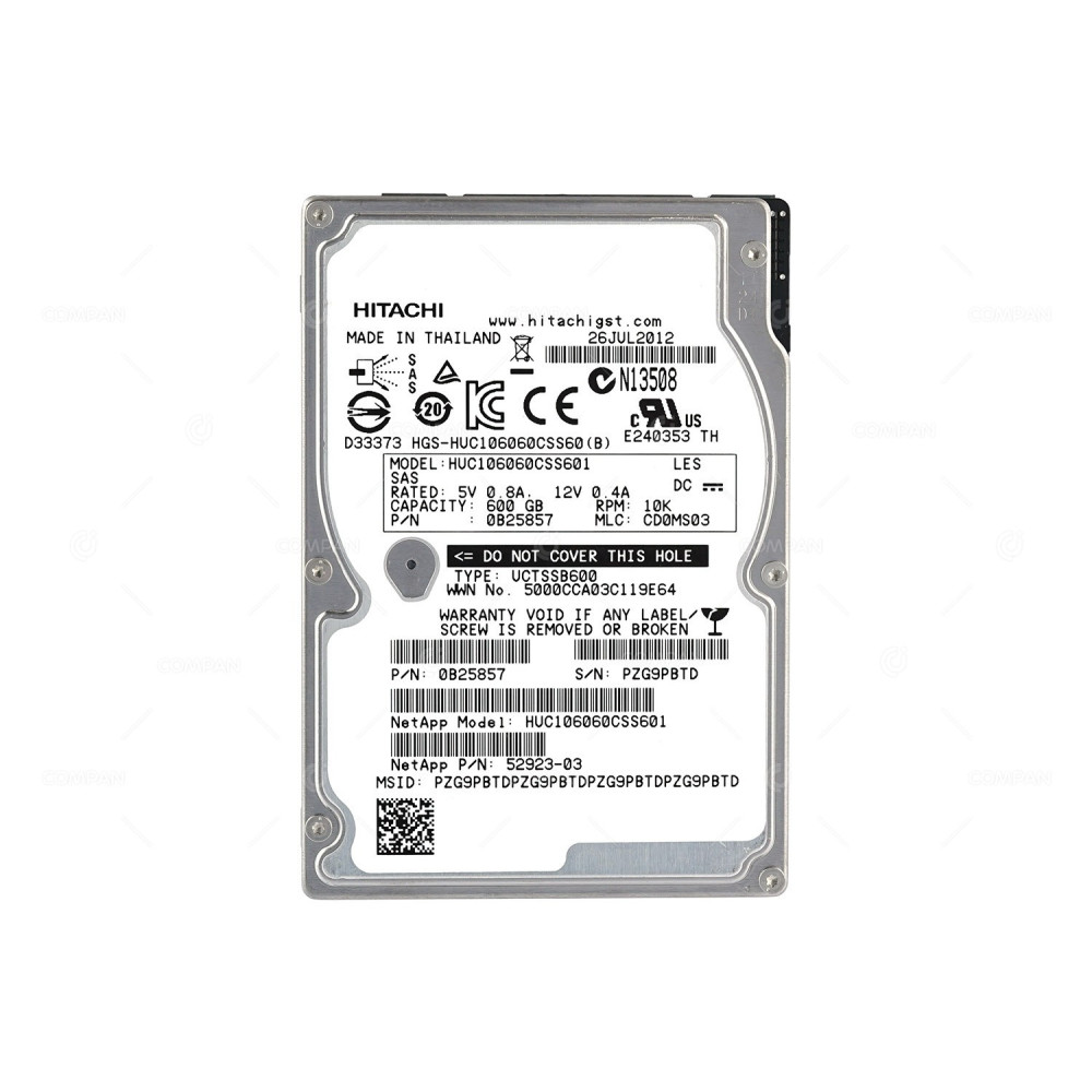HUC106060CSS601 HITACHI HDD 600GB 10K SAS 6G 2.5" SFF